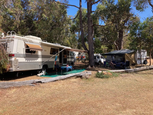 Bus and caravan